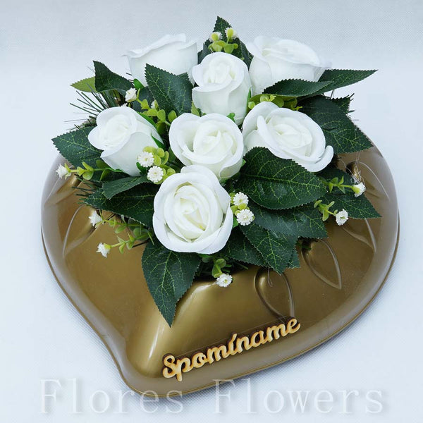 Ikebana zaťažená srdiečko,28x28cm