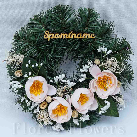 Venček čečinový, 22cm, ružový