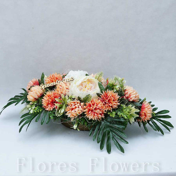 Ikebana zaťažená 70x30x20cm, lososová