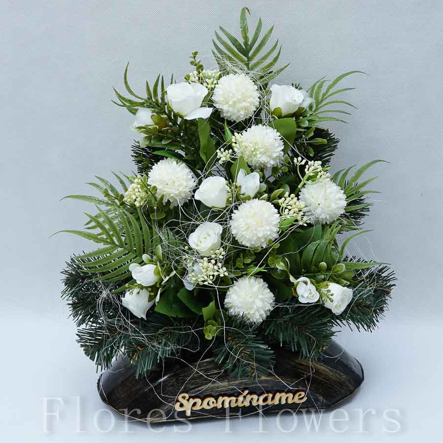 Ikebana zaťažená, krémová, 45x35cm