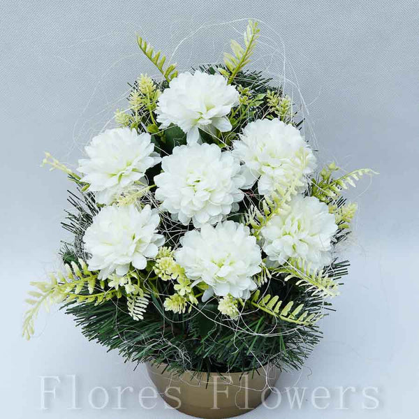 Ikebana zaťažená, 28x23cm, krémová