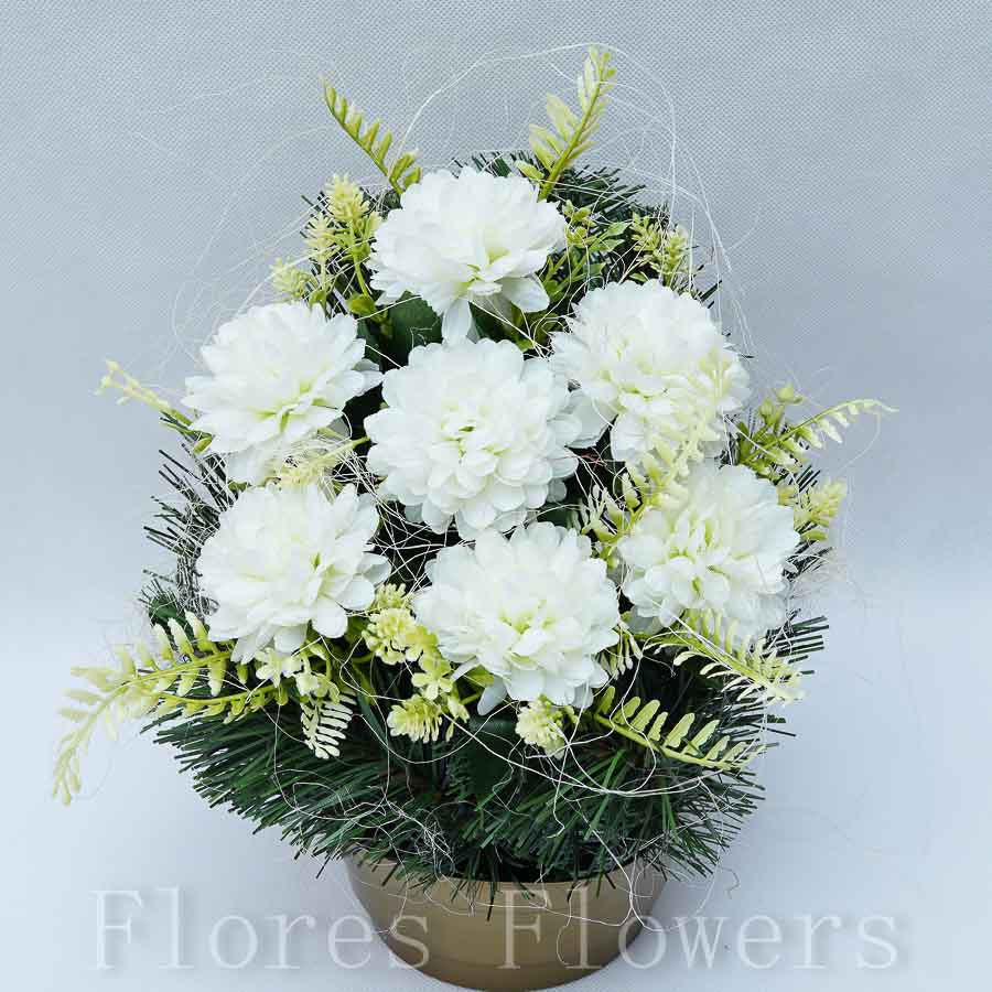 Ikebana zaťažená, 28x23cm, krémová