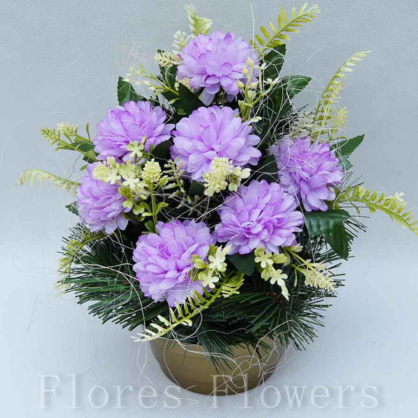 Ikebana zaťažená, 28x23cm, fialová