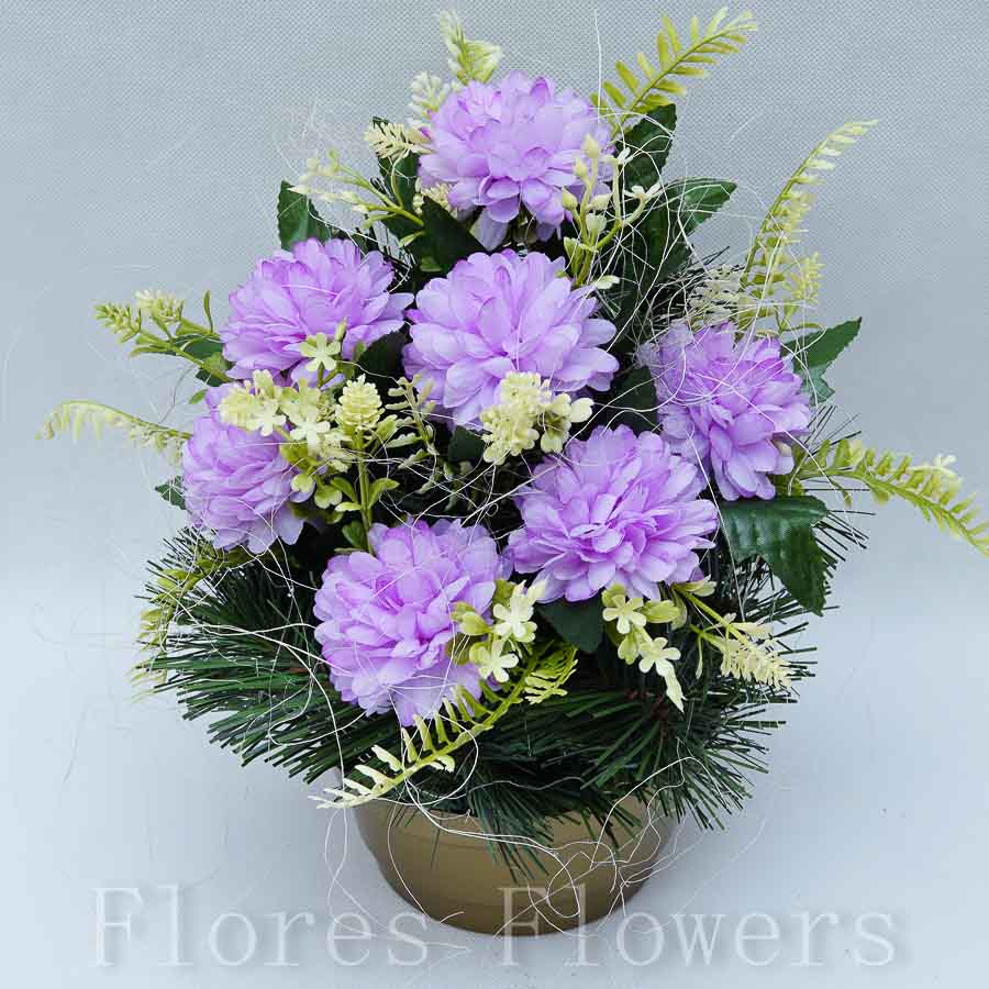 Ikebana zaťažená, 28x23cm, fialová