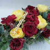Ikebana zaťažená, 60x25x22cm, bordovo-žltá