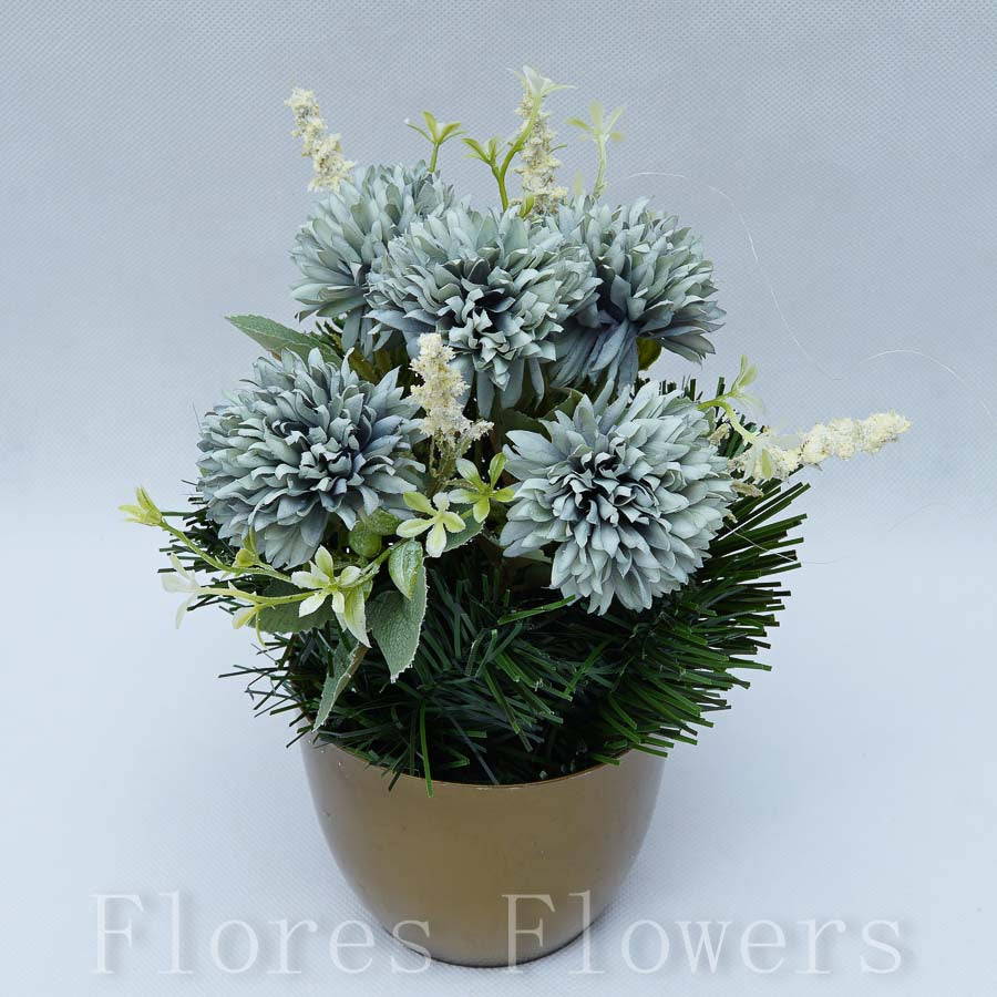 Ikebana zaťažená URNA, 20x13cm, modrá
