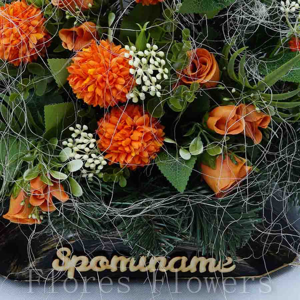 Ikebana zaťažená, oranžová, 45x35cm