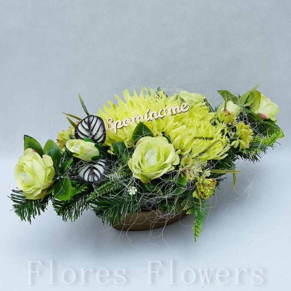 Ikebana zaťažená, 60x30x25cm, zelená