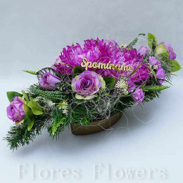 Ikebana zaťažená, 60x30x25cm, fialová