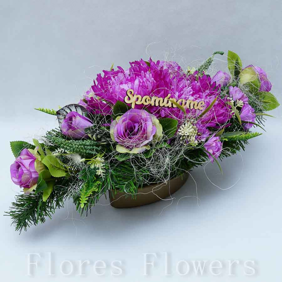 Ikebana zaťažená, 60x30x25cm, fialová