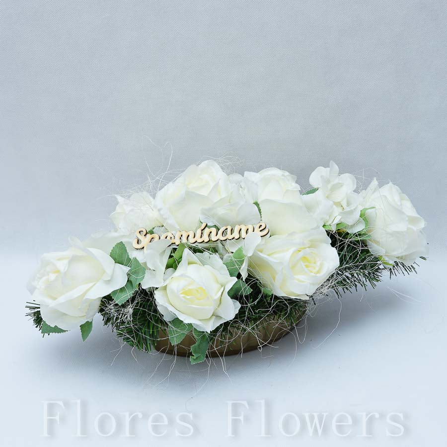 Ikebana zaťažená krémová, 48x25cm