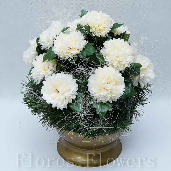 Ikebana zaťažená,35x32cm, krémová
