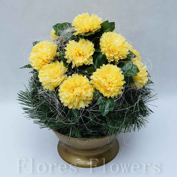 Ikebana zaťažená,35x32cm, žltá