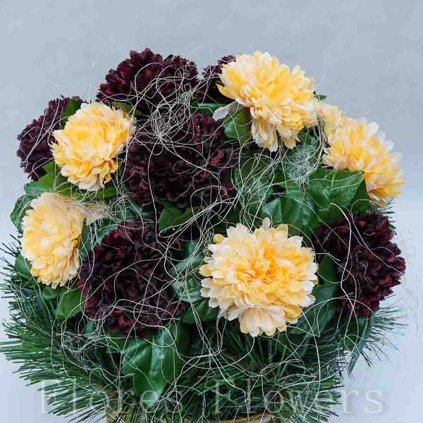 Ikebana zaťažená,35x32cm, bordovo-marhuľová
