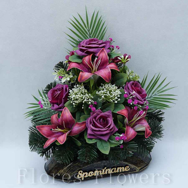 Ikebana zaťažená, 40x35cm, bordová
