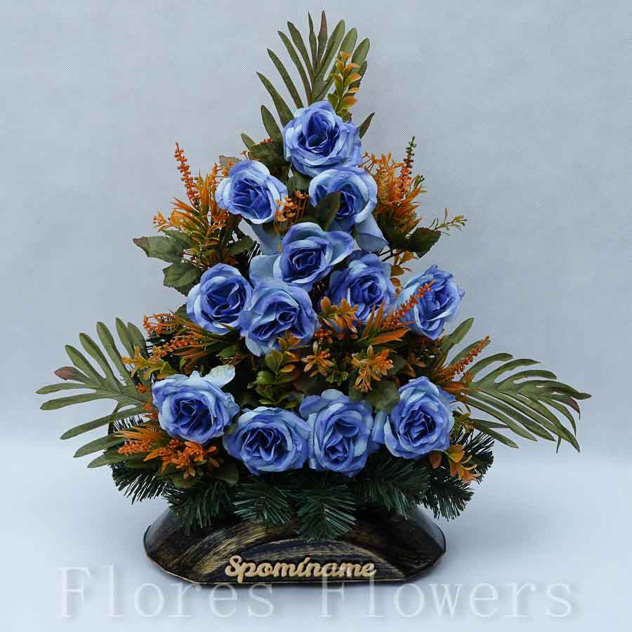 Ikebana zaťažená, 50x45cm, modrá
