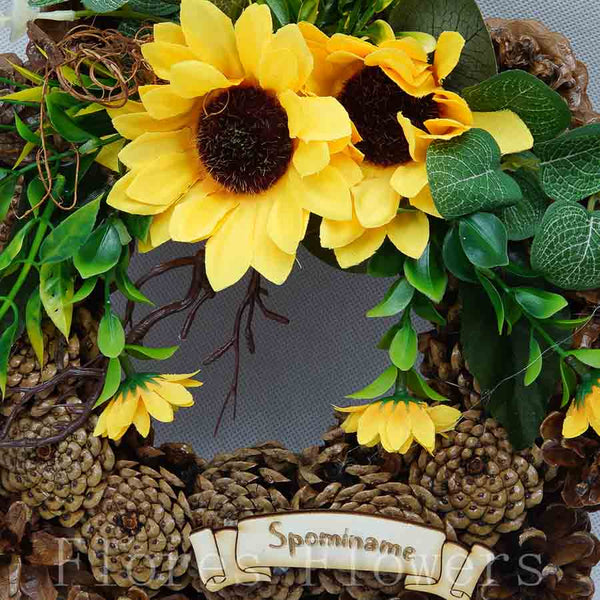 Venček šiškový so slnečnicou, 25cm