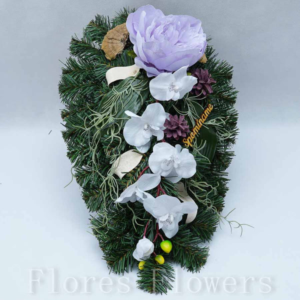 Slza čečinová 55x30cm, fialovo-biela