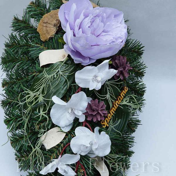 Slza čečinová 55x30cm, fialovo-biela