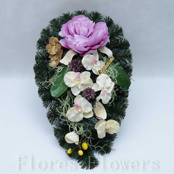 Slza čečinová 55x30cm, ružovo-krémová