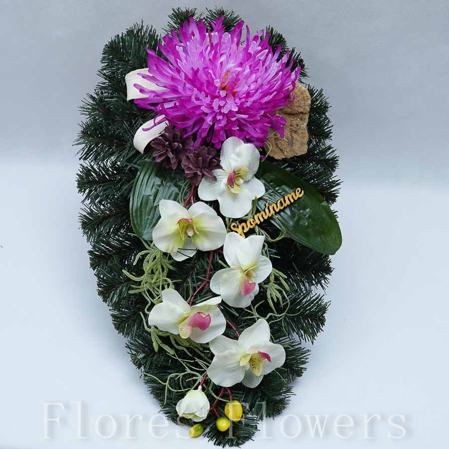 Slza čečinová 55x30cm,  ružovo-zelená