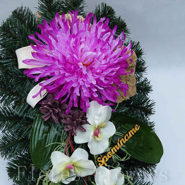 Slza čečinová 55x30cm,  ružovo-zelená