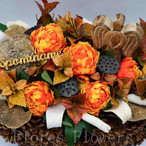 Dekorácia v šiškovom obale, 40x25x25cm, jesenná