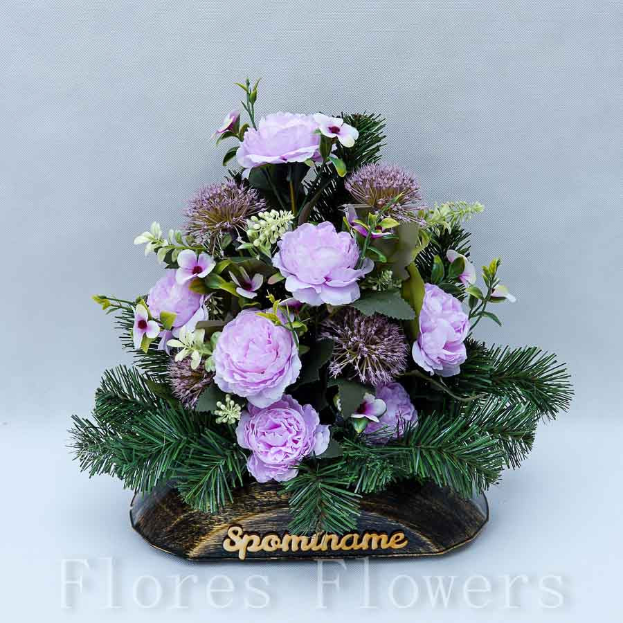 Ikebana zaťažená, 45x35cm, svetlofialová