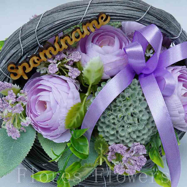 Dekorácia v prútenom košíku, 20x20x18cm