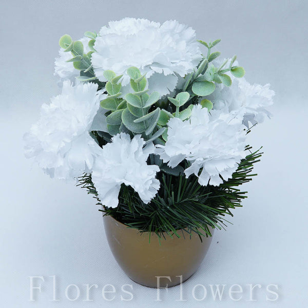 Ikebana zaťažená URNA, 20x15cm, biela