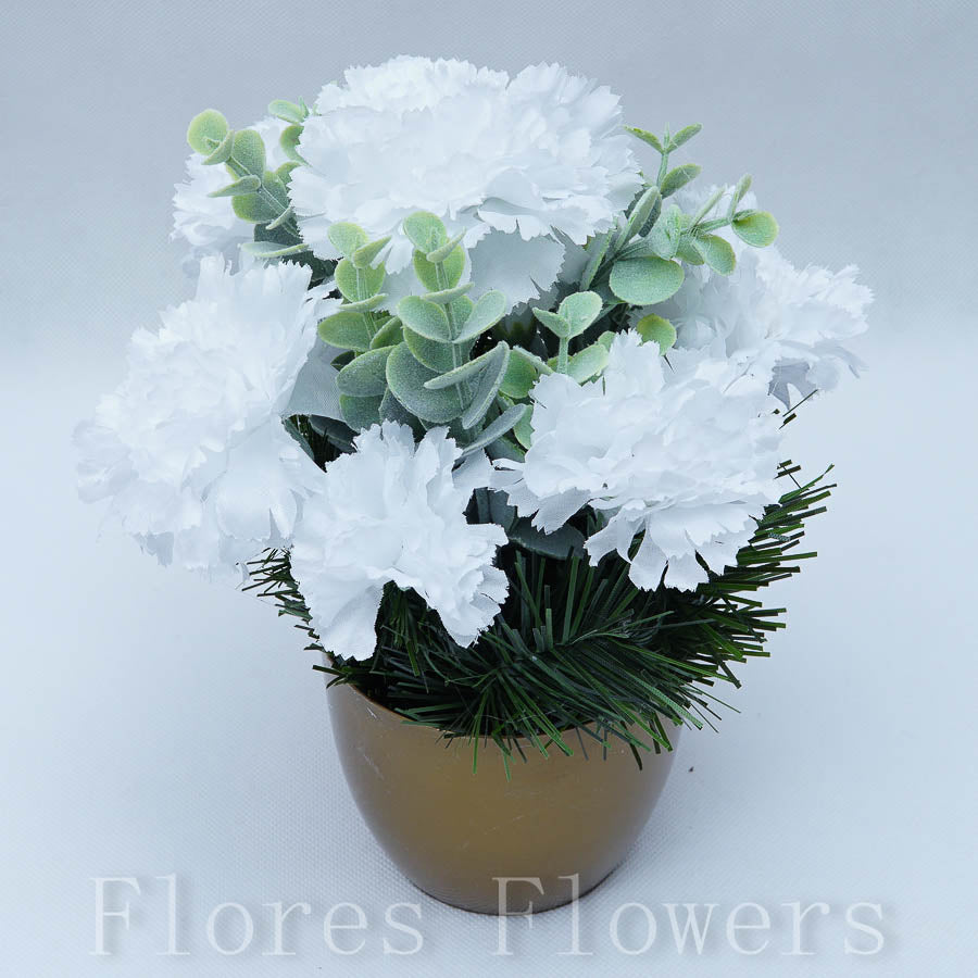 Ikebana zaťažená URNA, 20x15cm, biela