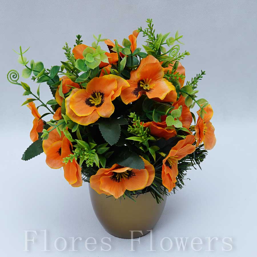 Ikebana zaťažená URNA, 20x15cm, oranžová
