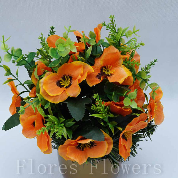 Ikebana zaťažená URNA, 20x15cm, oranžová