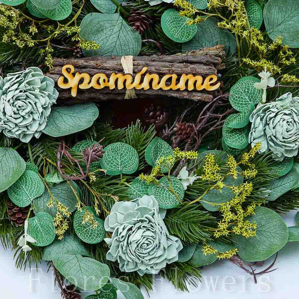 Venček s eukalyptom, 35cm, zelený