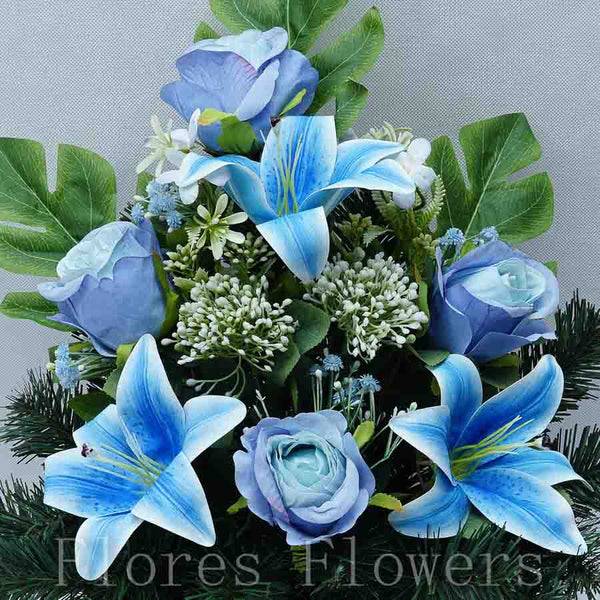 Ikebana zaťažená, 42x35cm, modrá