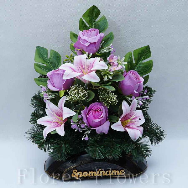 Ikebana zaťažená, 42x35cm,  fialová