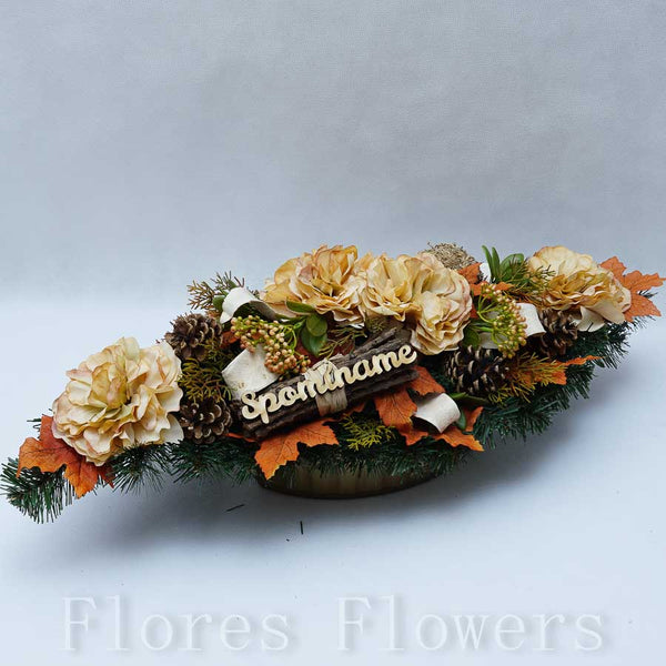 Ikebana zaťažená esíčko, 60x25cm, svetlohnedá