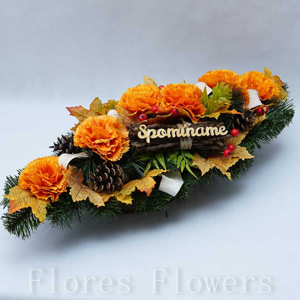 Ikebana zaťažená esíčko, 60x25cm, jesenná