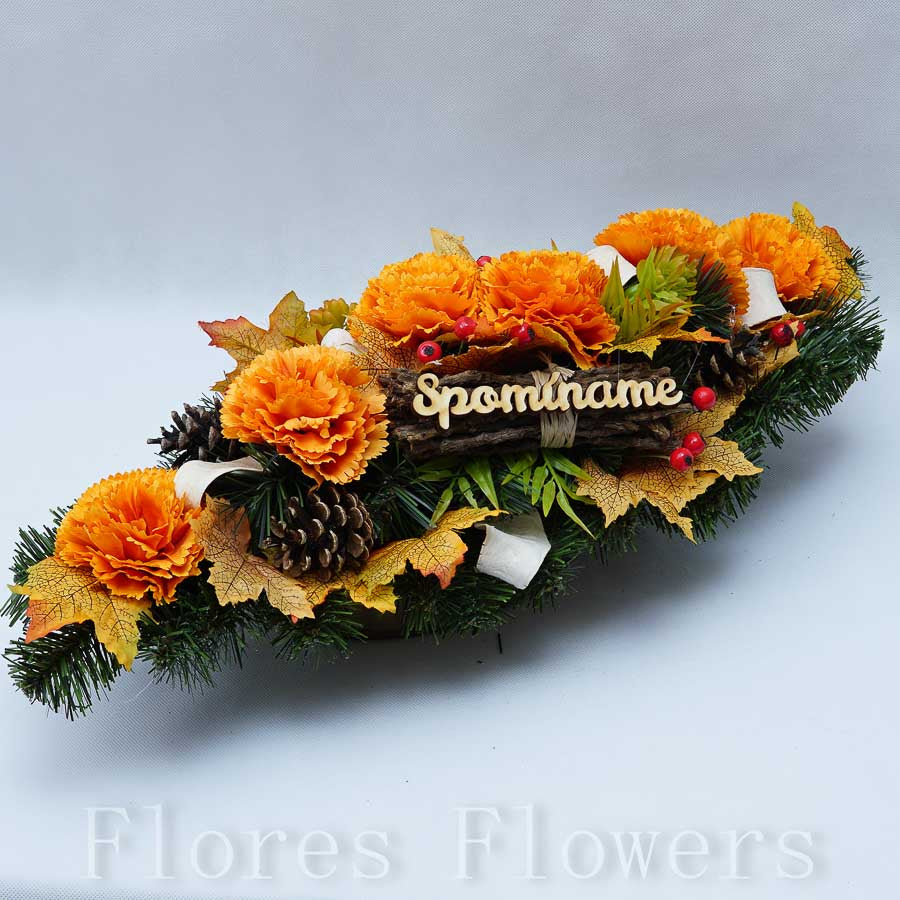 Ikebana zaťažená esíčko, 60x25cm, jesenná