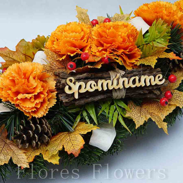 Ikebana zaťažená esíčko, 60x25cm, jesenná