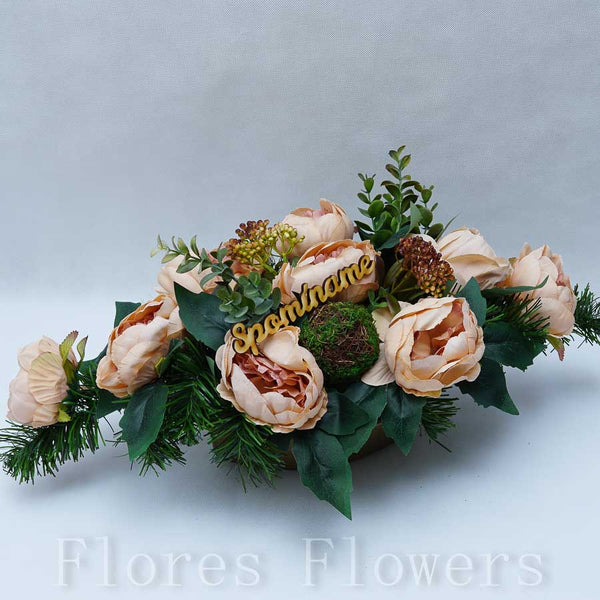 Ikebana zaťažená, 60x25cm, svetlohnedá