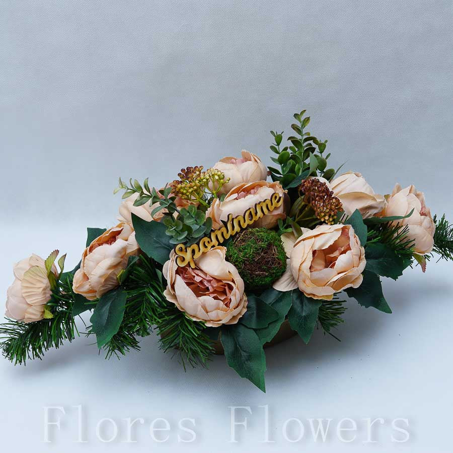 Ikebana zaťažená, 60x25cm, svetlohnedá