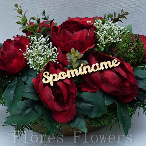 Ikebana zaťažená, 60x25cm, bordová