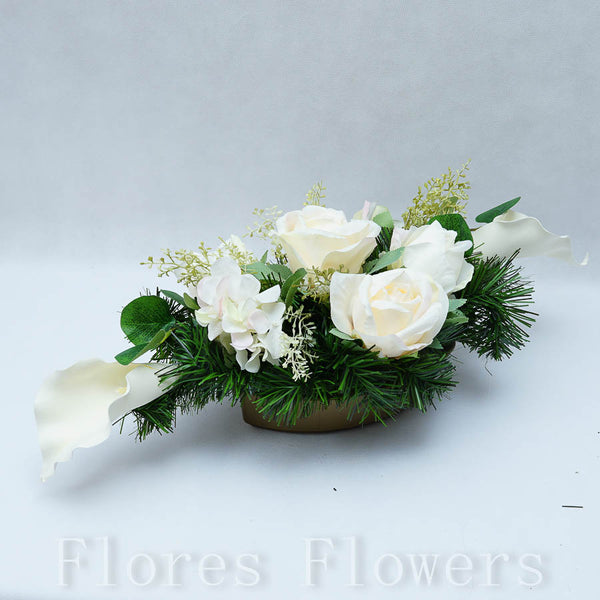 Ikebana zaťažená, 60x30cm, krémová