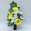 Zaťažená ikebana na vsunutie do vázy /spodok 5x15cm/, 45x25cm, krémovo-zelená