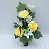 Zaťažená ikebana na vsunutie do vázy /spodok 5x15cm/, 45x25cm, krémovo-žltá