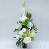 Zaťažená ikebana na vsunutie do vázy /spodok 5x15cm/, 45x25cm, krémová