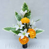 Zaťažená ikebana na vsunutie do vázy /spodok 5x15cm/, 45x25cm, krémovo-žltá