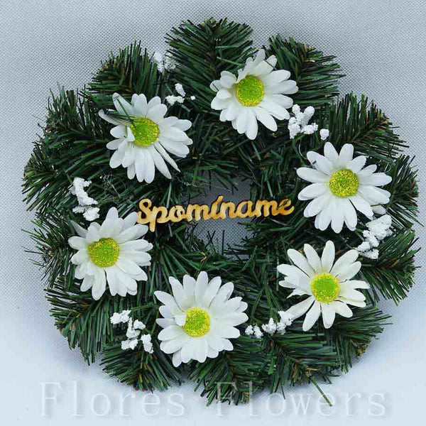 Venček čečinový, 22cm, krémový, Spomíname