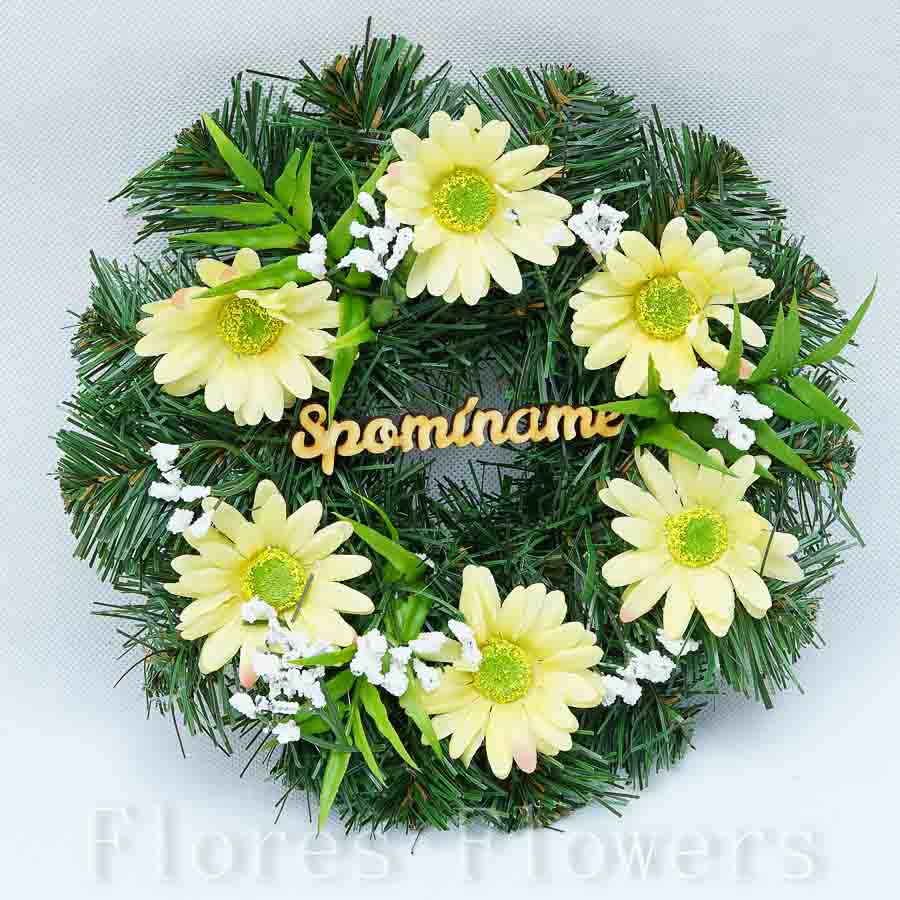 Venček čečinový, 22cm, žltý, Spomíname